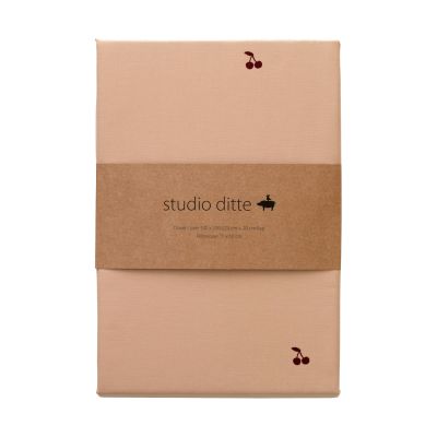 Studio Ditte Red Cherries Dekbedovertrek Nude 140 x 200 cm